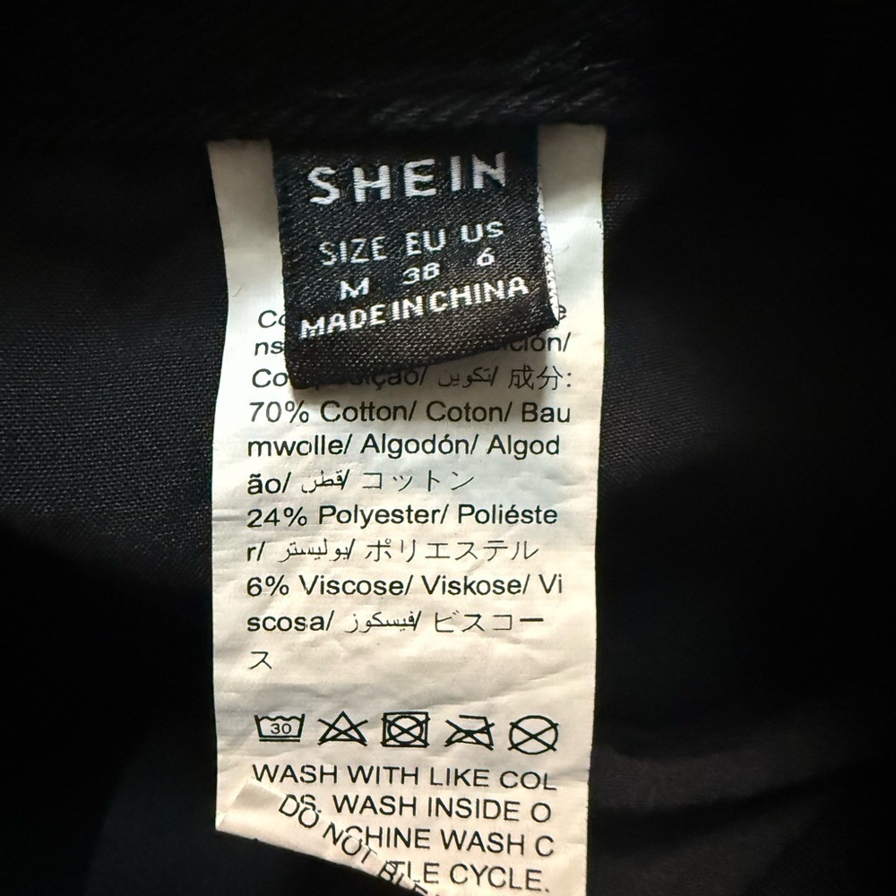 SHEIN Black Distressed Denim Shorts - Picture 6 of 7
